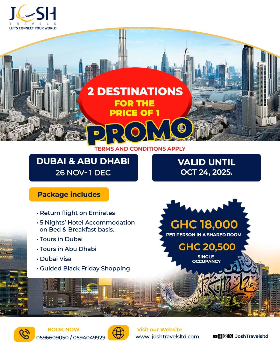 Tour 2 Destinations for the Price on 1